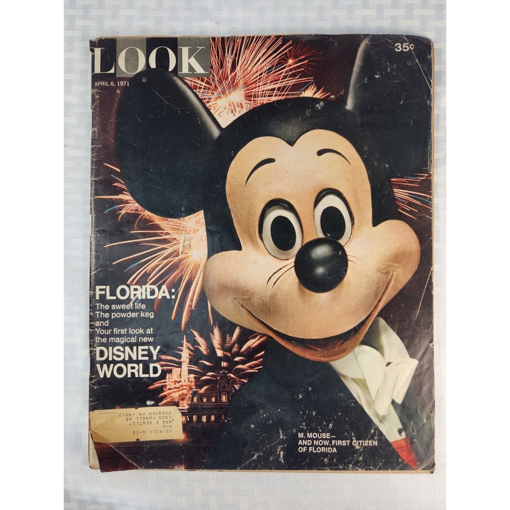 LOOK Magazine - April 6, 1971 - Walt Disney World Florida - Mickey Mouse Cover